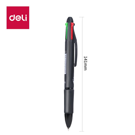 Deli 4 In 1 Ballpoint Pen 0.7mm Blue Black Red Green School by zapcart