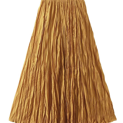 KarSaNy Long Pleated Skirt High Waist Green Maxi For Women by zapcart