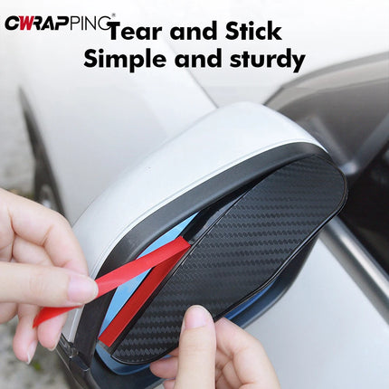Choice Rearview Rain Visor Carbon Fiber Clear Vision Drivers by zapcart