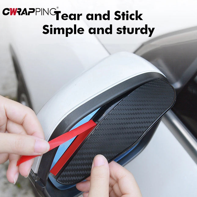 Choice Rearview Rain Visor Carbon Fiber Clear Vision Drivers by zapcart