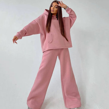 Kalenmos Women Hooded Tracksuit Set Two Piece Comfort by zapcart