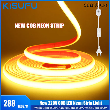 KISUFU COB LED Neon Strip Light 220V IP67 Waterproof Home by zapcart