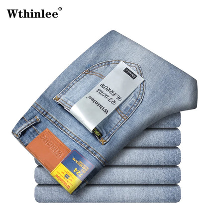 WTHINLEECN Men Slim Stretch Denim Jeans Luxury Casual by zapcart