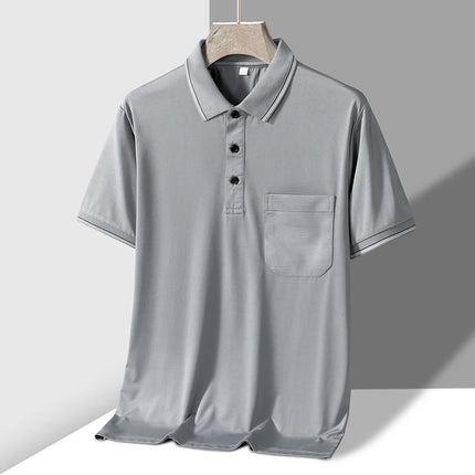 Tfetters Mens Polo Shirt Breathable Anti Wrinkle Pocket by zapcart