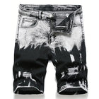 LVCCCI'SCN Men's Slim Stretch Denim Shorts Retro Streetwear by zapcart