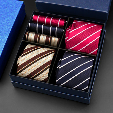 Mens Tie Hanky Set Burgundy Paisley Wedding Gift Box 3pcs by zapcart