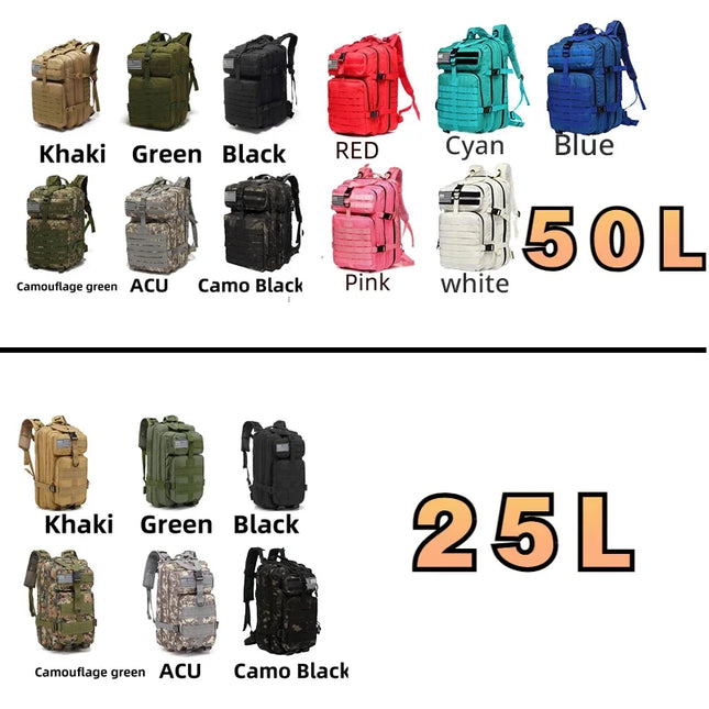 Thuram Waterproof 25L 50L Nylon Tactical Backpack Outdoors by zapcart