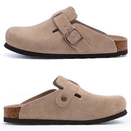 Kidmi Womens Genuine Suede Clogs With Soft Footbed by zapcart