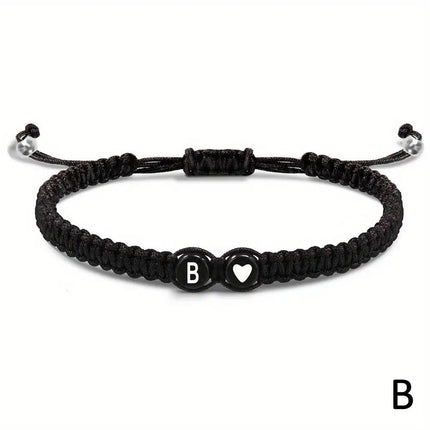 Initial Heart Bracelets Unisex Handmade Adjustable A Z Name by zapcart
