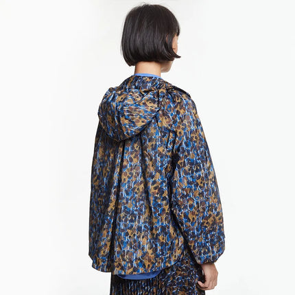 CHCH Women Print Midi Hooded Windbreaker Jacket Lightweight by zapcart