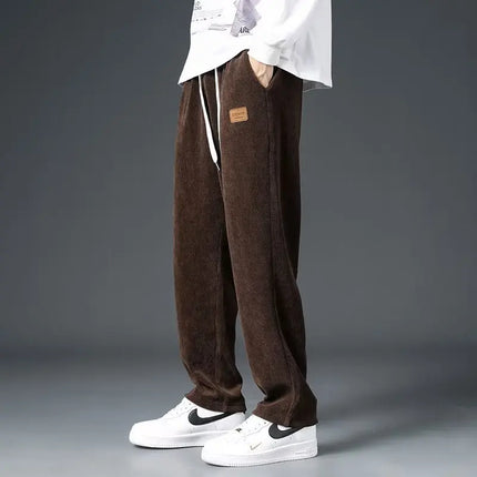 Ayrbao Corduroy Heavyweight Sweatpants For Men Casual Wear by zapcart