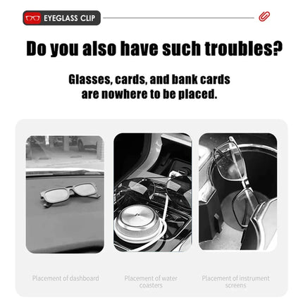 ZUIMI Car Sunglasses Holder Leather Clip Multifunction Visor Hanger For Drivers