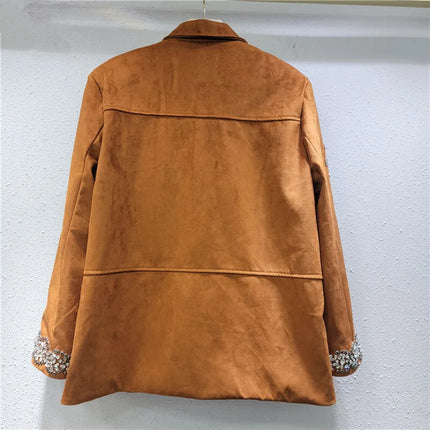 WTHT Womens Rivet Flower Jacket Loose Chic Spring Coat by zapcart