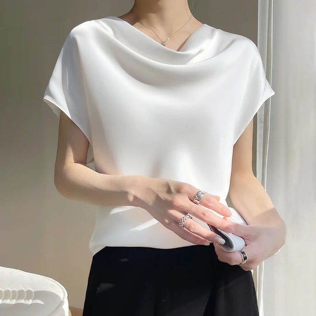 Silk Like Women Plus Size Tee Crew Neck Short Sleeve by zapcart