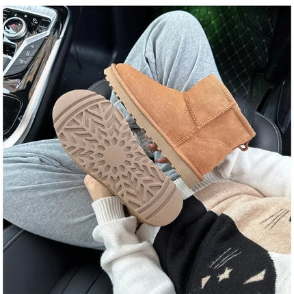 Unisex Sheepskin Snow Boots Shearling Warm Durable Comfort by zapcart