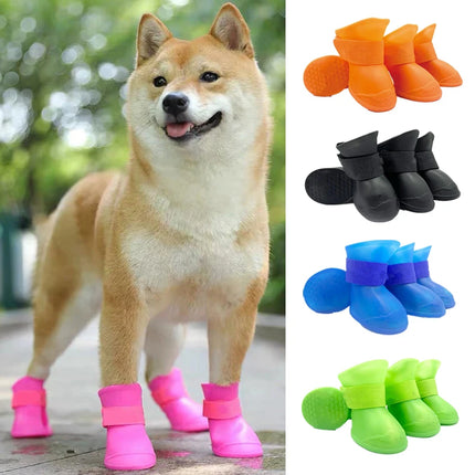 Pet Waterproof Rain Boots Anti Slip For Dogs And Cats by zapcart