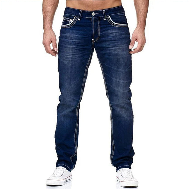 ZHANLINWUCN Mens Elastic Straight Jeans High Quality by zapcart