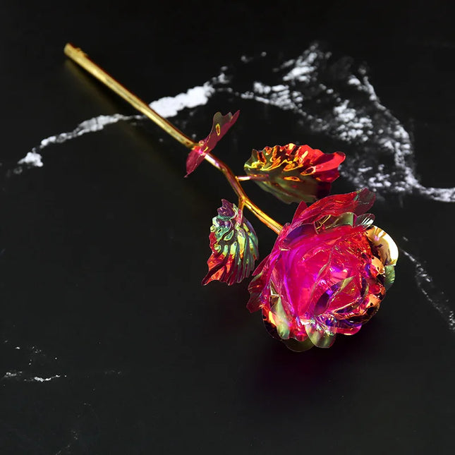 24K Gold Foil Galaxy Rose Gift for Valentine's Day Wedding by zapcart
