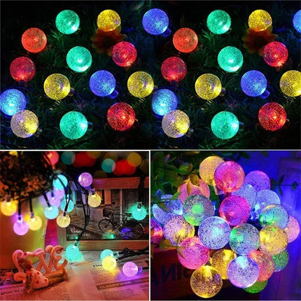 TDRSHINE Solar String Lights Crystal Globe 8 Modes Garden by zapcart