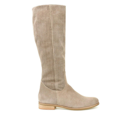 Faux Suede Knee High Boots for Women Low Heel Campus Style by zapcart