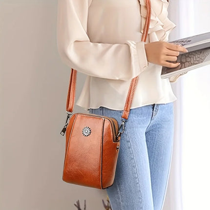 New Fashion Soft Leather Mobile Phone Bag for Women Mini Bag, Fashion Vertical Style, Small Bag for Putting Mobile Phones Purse by zapcart