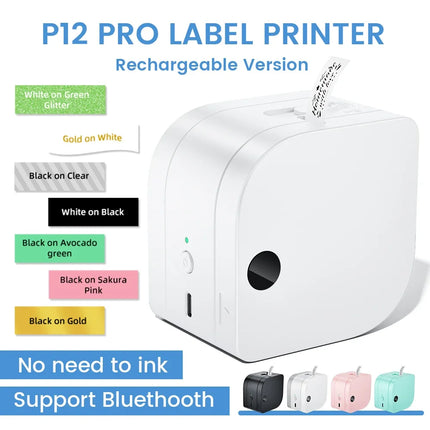 Phomemo P12 Label Printer 12mm Portable Office Bluetooth by zapcart