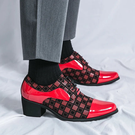 Oein Luxury Red Mens High Heel Shoes For Elegant Weddings by zapcart