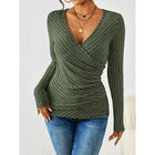 Women Button V Neck Knit Sweater Cozy Warm Fall Top by zapcart