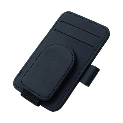 ZUIMI Car Sunglasses Holder Leather Clip Multifunction Visor Hanger For Drivers
