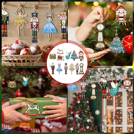 Choice Nutcracker Christmas Ornaments Set 12 24 Wooden Home by zapcart