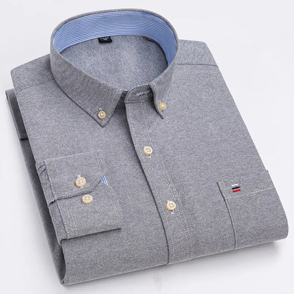 Bamboople Men 100 Percent Cotton Oxford Formal Shirt 7XL by zapcart