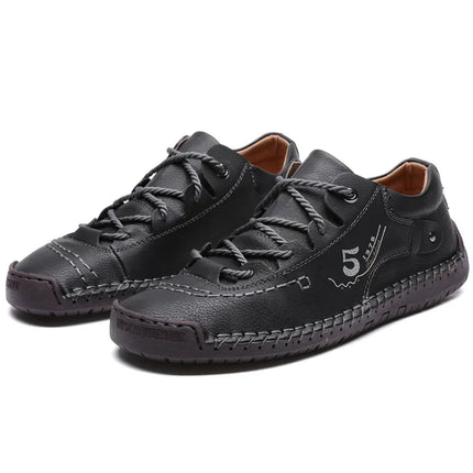 LEDP Mens Handmade Leather Loafers Breathable Soft Sole by zapcart
