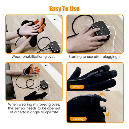 Upgraded Left Right Hand Massage Rehabilitation Robot Gloves Device for Stroke Hemiplegia Hand Function Recovery Finger Trainer by zapcart