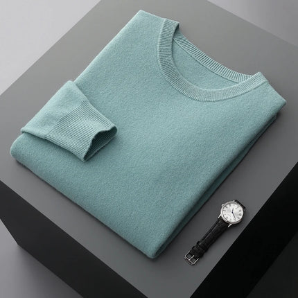 Zocept Men's Merino Wool Sweater Round Neck Thickened Warm by zapcart
