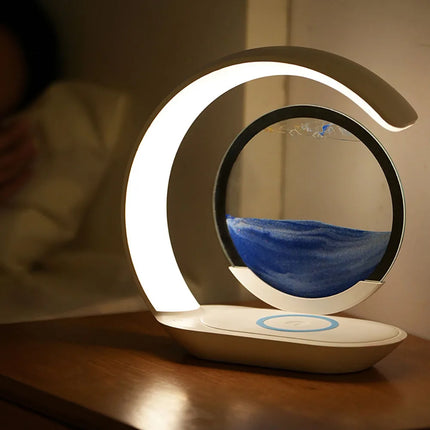 Icsatma Quicksand Table Lamp Wireless Charging Office 3D