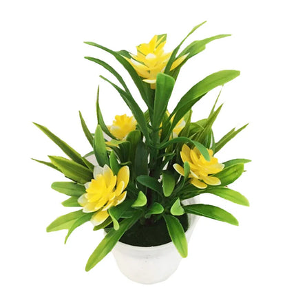 Artificial Flowers Pot Lifelike Low Maintenance Home Decor by zapcart