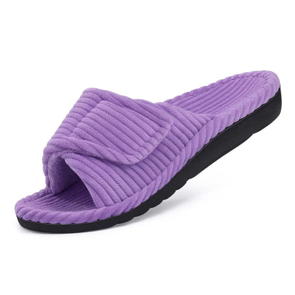 Crestar Women Open Toe Corduroy Slippers With Arch Support by zapcart