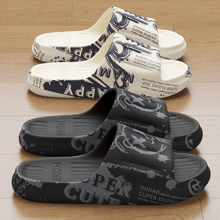 QYCKABY Mens Slippers Anti Slip Cozy Soft Indoor Slides