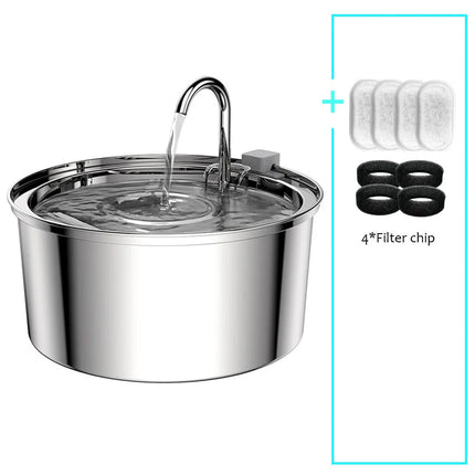 ZYfeeder Cat Water Fountain Usb Quiet Stainless Steel