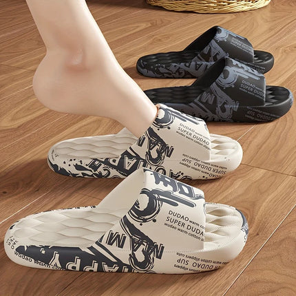 Zapcart Plus Size Graffiti Men Slippers EVA Sole Slides