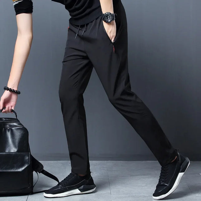 Men's Slim Fit Joggers Elastic Waist Casual Pants Jiangsu