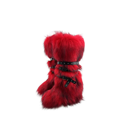 Faux Fur Knee High Boots Height Boost Warm Slip On Women by zapcart
