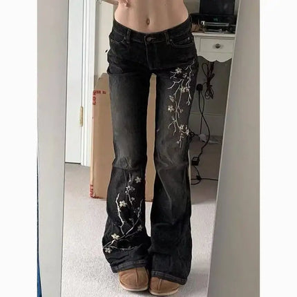 Gothic Baggy Jeans For Women Harajuku Y2K Aesthetic Denim by zapcart
