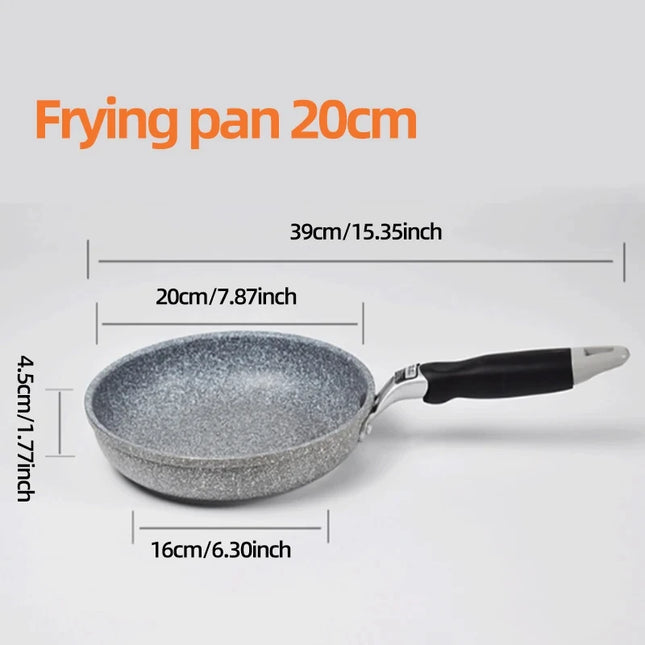 KEMORELA Durable Stone Nonstick Frying Pan Wok for Cooks by zapcart