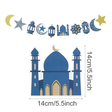 FENGRISECN Eid Mubarak Banner Plates Ramadan Tableware Kit by zapcart