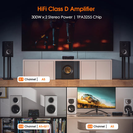 Douk Audio A5 Mini TPA3255 Class D Power Amp HiFi 300W Home by zapcart