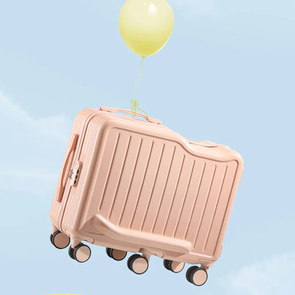 Kids Riding Suitcase 20 Inch Six Wheel Luggage Cup Holder by zapcart
