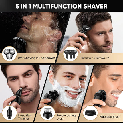 SEJOY 3 In 1 Mens Electric Shaver Waterproof Nose Trimmer