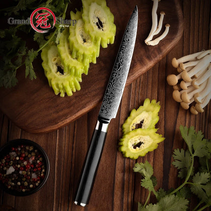 Grandsharp 6 Inch Damascus Utility Knife Premium For Cooks