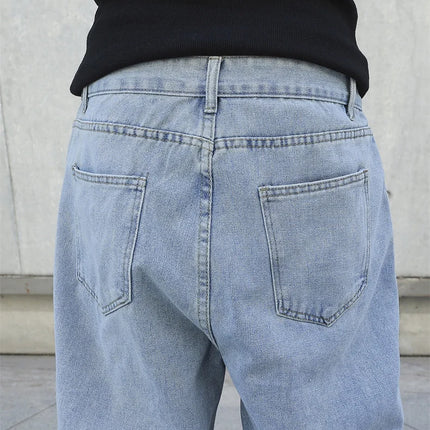 CN Guangdong Men Baggy Jeans Oversize Wide Leg Denim by zapcart